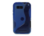 Blue S-Line Soft Case Cover for Motorola Defy MB525 Defy+ MB526 Silicone Gel