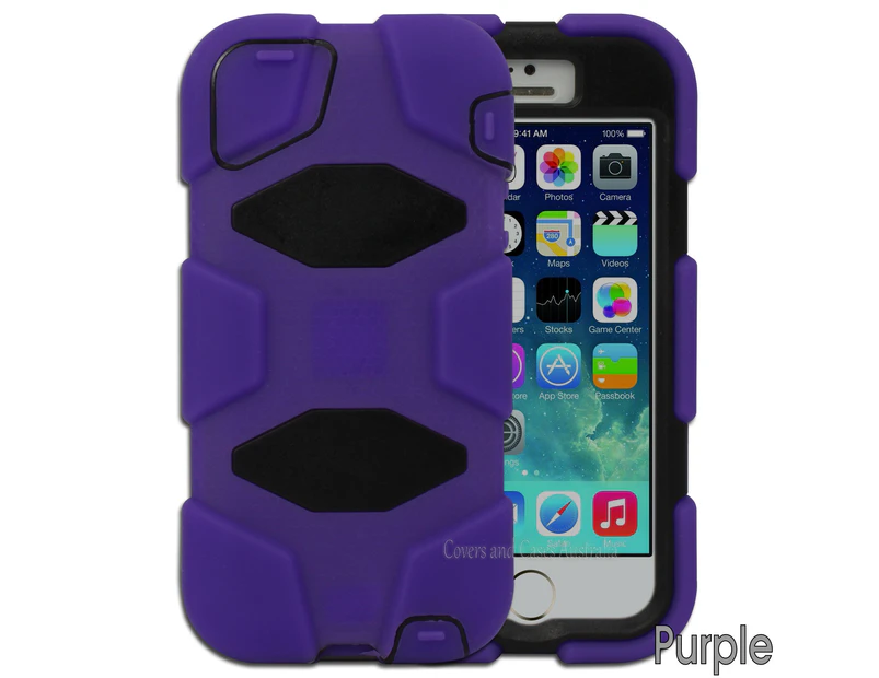 Purple Heavy Duty Hard Case for iPhone 5 5S SE