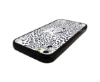 White Black Leopard Printed Hard Back Case for Apple iPhone 5 5S or SE 1st Gen