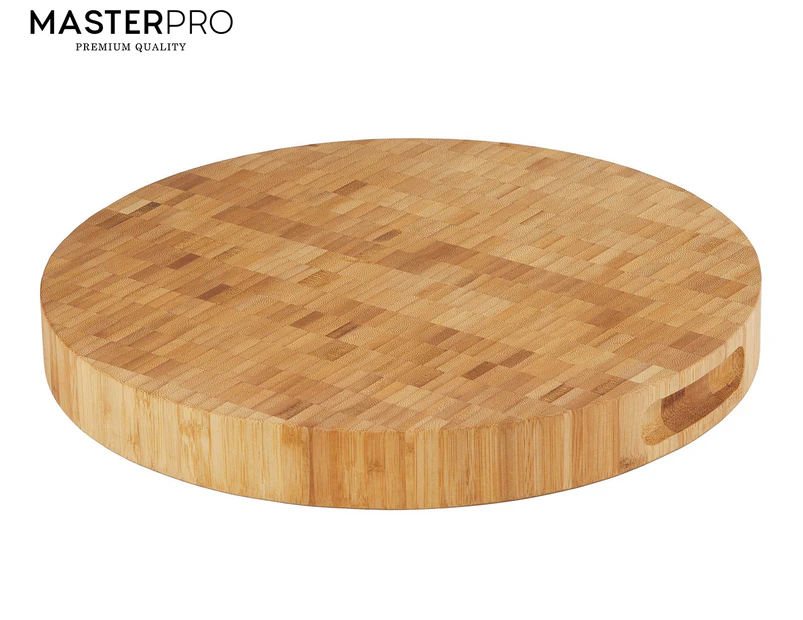 MasterPro 35cm Bamboo End-Grain Round Board