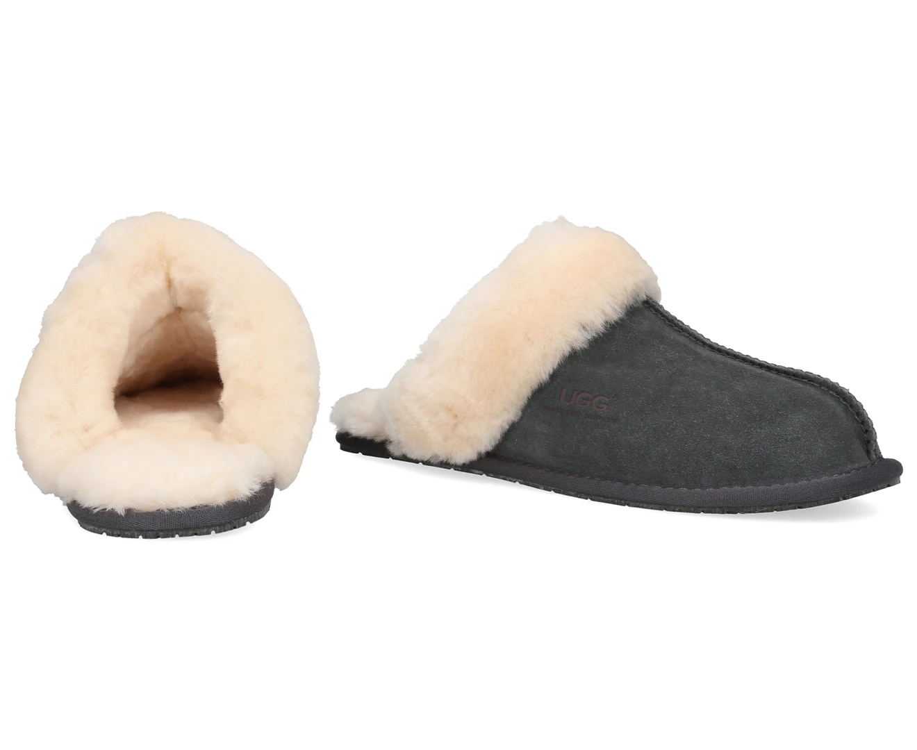 Australian Shepherd Ugg Unisex Rosa Sheepskin Slippers - Grey