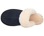 Australian Shepherd Ugg Unisex Rosa Sheepskin Slippers - Navy