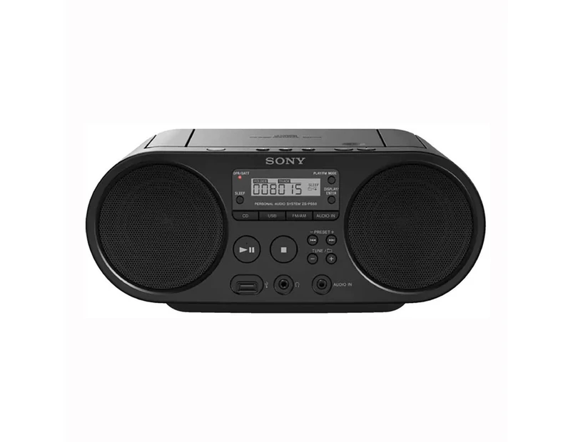 Sony ZS-PS50 CD Boombox with AM/FM Radio Tuner & USB Playback - Black - Au Stock