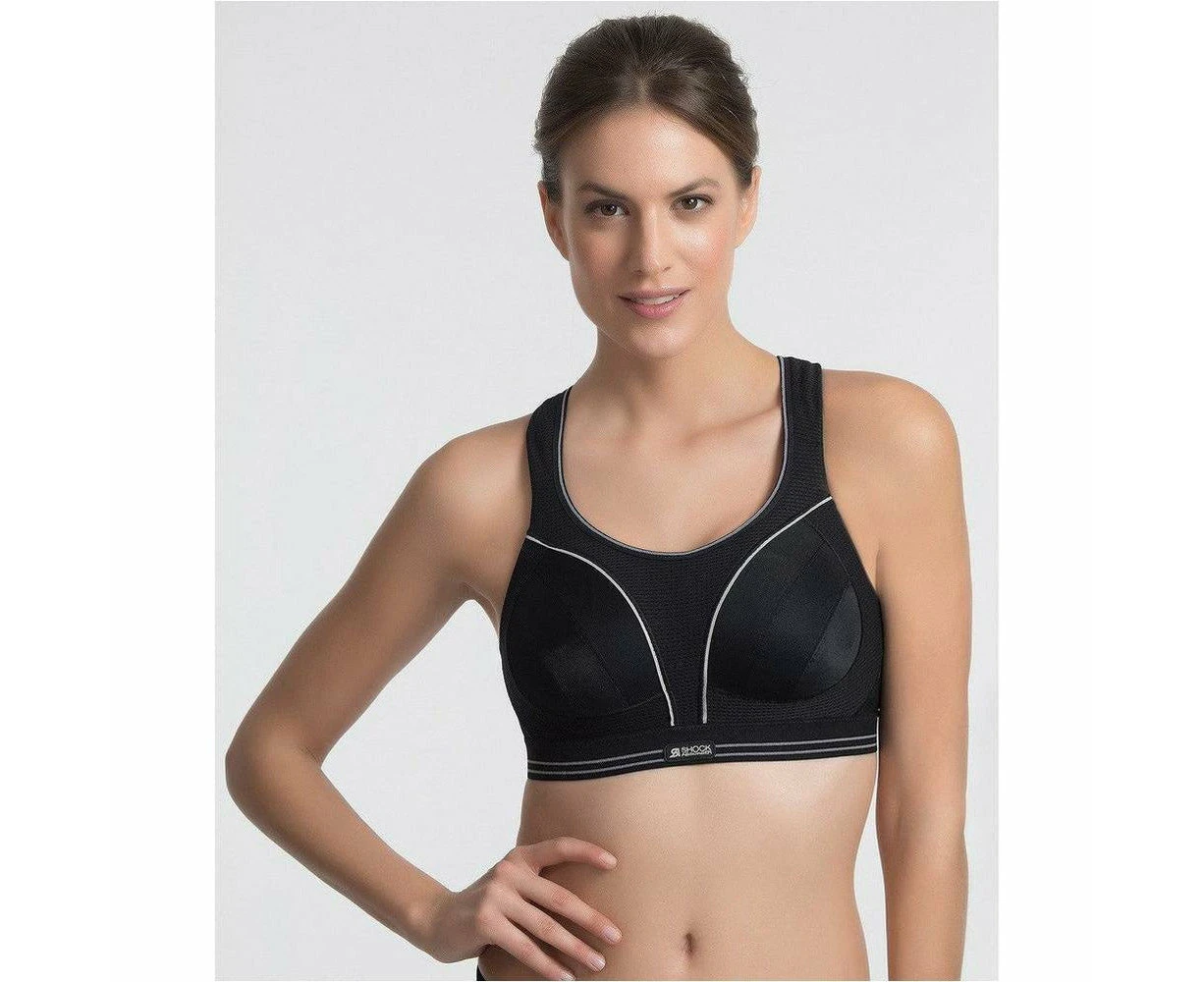 Shock Absorber Ultimate Run Sports Bra in Black/silver