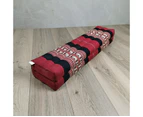 80cm Long Bolster Pillow Yoga Block/Prop Natural Kapok Filling - Red/Elephant