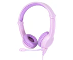 BuddyPhones Galaxy Kids' Gaming Headphones - Purple + Bonus Cable Organiser Wrap 2-Pack
