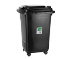 Eco wheelie bin, 55l, black w/ coloured lid