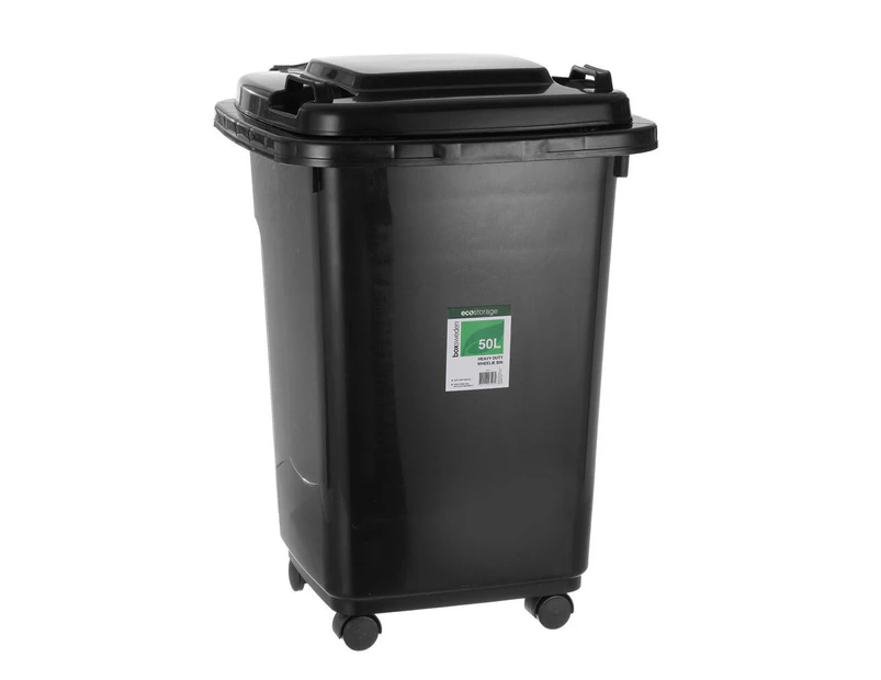 Eco wheelie bin, 55l, black w/ coloured lid