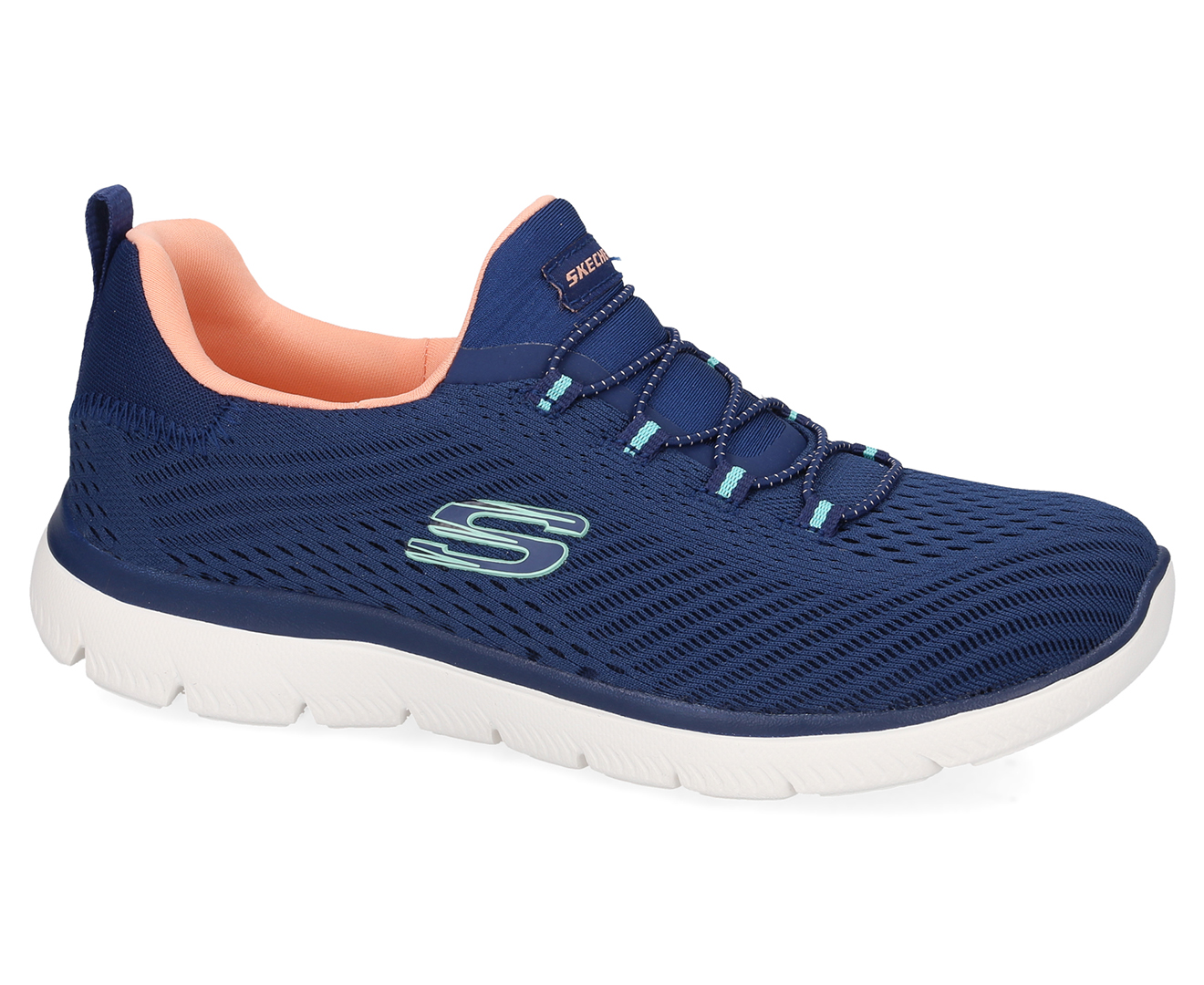 Skechers Women's Summits Fast Attraction Sneakers - Navy/Coral | Catch ...