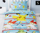 Pokemon Jump Single Bed Quilt Cover Set - Blue/Yellow