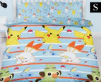 Pokemon Jump Double Bed Quilt Cover Set - Blue/Yellow
