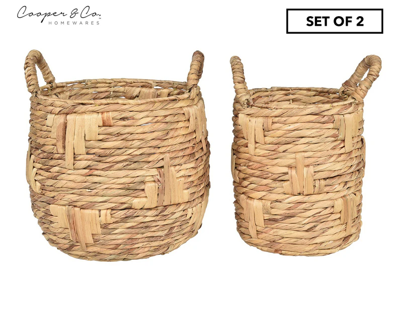 Cooper & Co. 2-Piece Water Hyacinth Bulb Basket Set - Natural