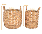 Cooper & Co. 2-Piece Water Hyacinth Round Basket Set - Natural/White