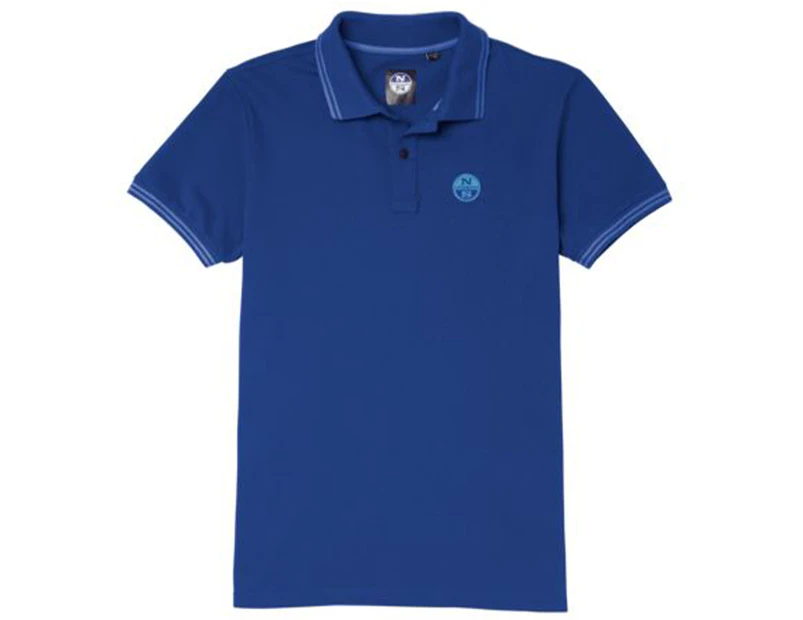North Sails Men's North Heritage Polo Tee / T-Shirt / Tshirt - Tech Blue