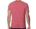 North Sails Men's Striped Tee / T-Shirt / Tshirt - Red Stripe