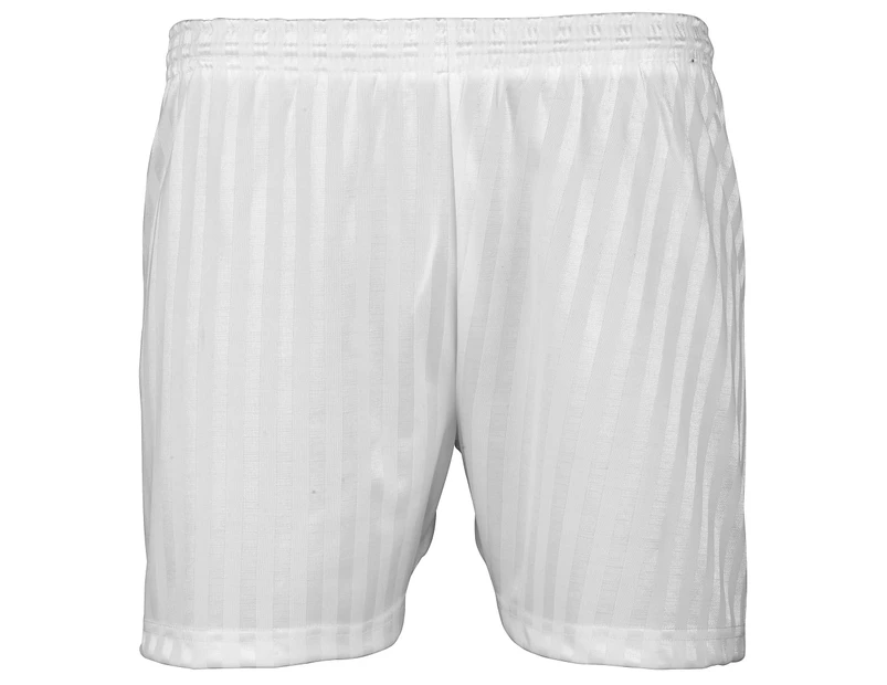Maddins Kids Unisex Shadow Stripe Sports Shorts (White) - RW850