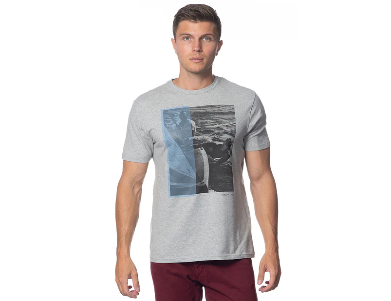 North Sails Men's Graphic Print Tee / T-Shirt / Tshirt - Grey Melange
