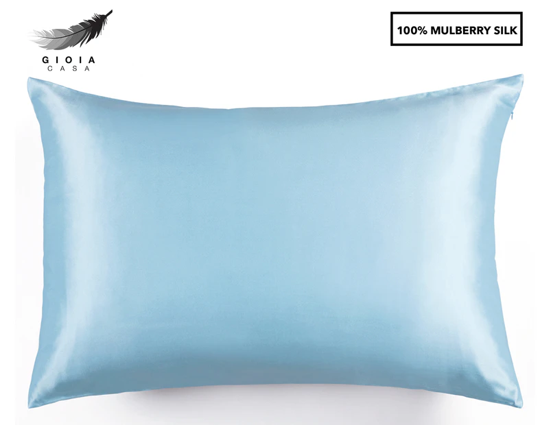 Gioia Casa Two-Sided 100% Mulberry Silk Pillowcase - Blue