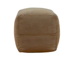 Polo Canvas And Leather Square Ottoman
