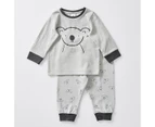 Baby Organic Cotton Koala Print Pyjama Set - Grey - Grey
