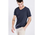 Article No.1 Mens Plain V Neck T Shirt In Navy T Shirts Short Sleeve