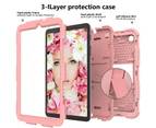 WIWU Silicone+PC Case 3-Layer Anti-fall Protective Cover With Pencil Holder For Samsung Tab A 8.4(2020) T307-1rose gold
