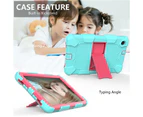 WIWU Silicone+PC Case 3-Layer Anti-fall Protective Cover With Pencil Holder For Samsung Tab A 8.4(2020) T307-4aqua hotpink