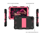 WIWU Silicone+PC Case 3-Layer Anti-fall Protective Cover With Pencil Holder For Samsung Tab A 8.4(2020) T307-5black hotpink