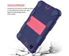 WIWU Silicone+PC Case 3-Layer Anti-fall Protective Cover With Pencil Holder For Samsung Tab A 8.4(2020) T307-9navy hotpink