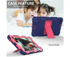 WIWU Silicone+PC Case 3-Layer Anti-fall Protective Cover With Pencil Holder For Samsung Tab A 8.4(2020) T307-9navy hotpink