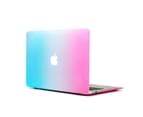 WIWU Rainbow Case New Laptop Case Hard Protective Shell For MacBook 11.6 Air A1465/A1370/MC505/MC968/MD223-Aqua Blue&Peach Red 1