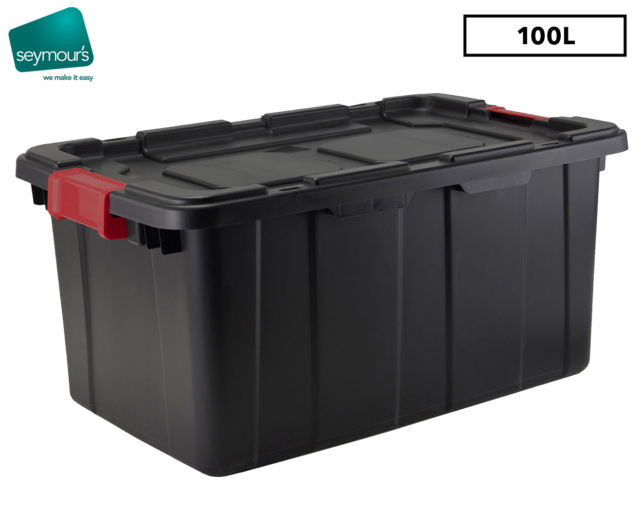 Seymour's 100L Heavy Duty Storage Box - Red/Black | Catch.co.nz