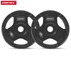 Cortex 2-Piece 10kg Tri-Grip Olympic Plate Set - Black