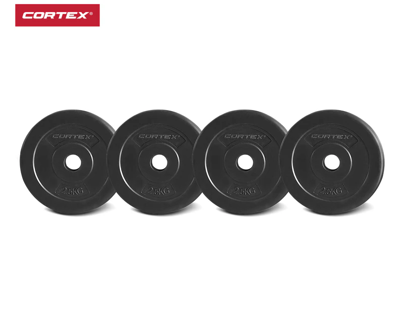 Cortex 4-Piece 2.5kg EnduraShell Standard Plate Set - Black