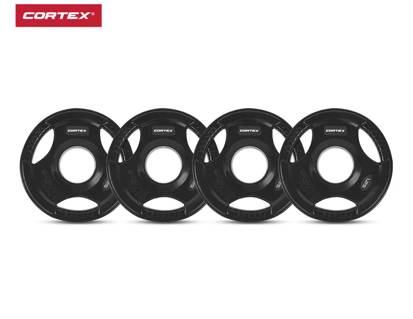 Cortex 4-Piece 1.25kg Tri-Grip Olympic Plate Set - Black