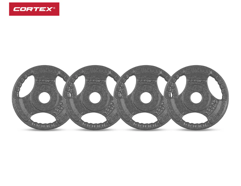 Cortex 4-Piece 1.25kg Tri-Grip Cast Iron Weight Plate Set - Dark Grey