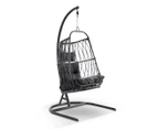 Arlo Hanging Egg Chair With Stand In Black - Black - Egg Chairs