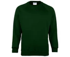 Maddins Mens Coloursure Plain Crew Neck Sweatshirt (Bottle Green) - RW842