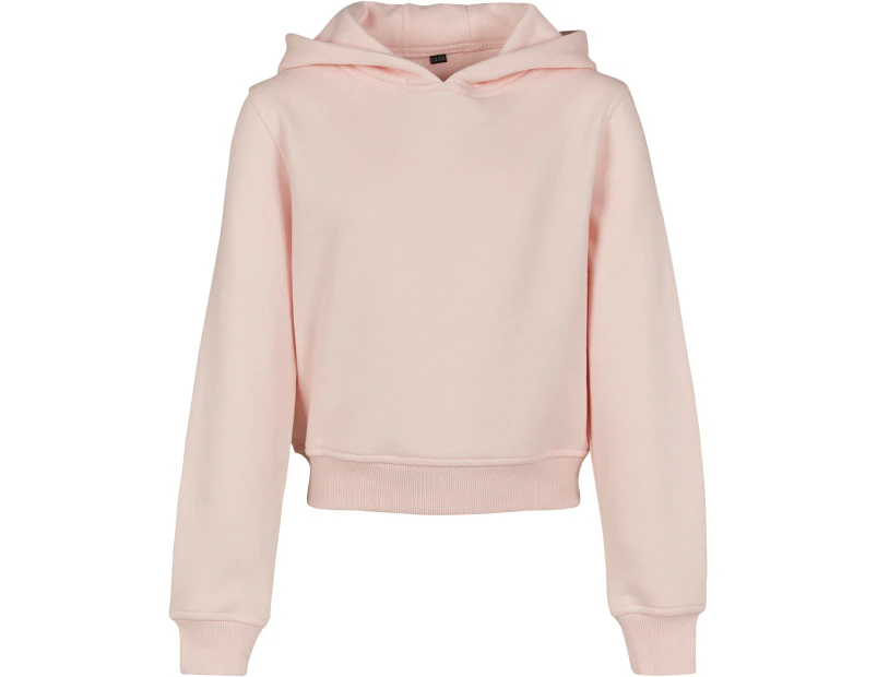 Build Your Brand Girls Cropped Hoodie (Pink) - RW7634