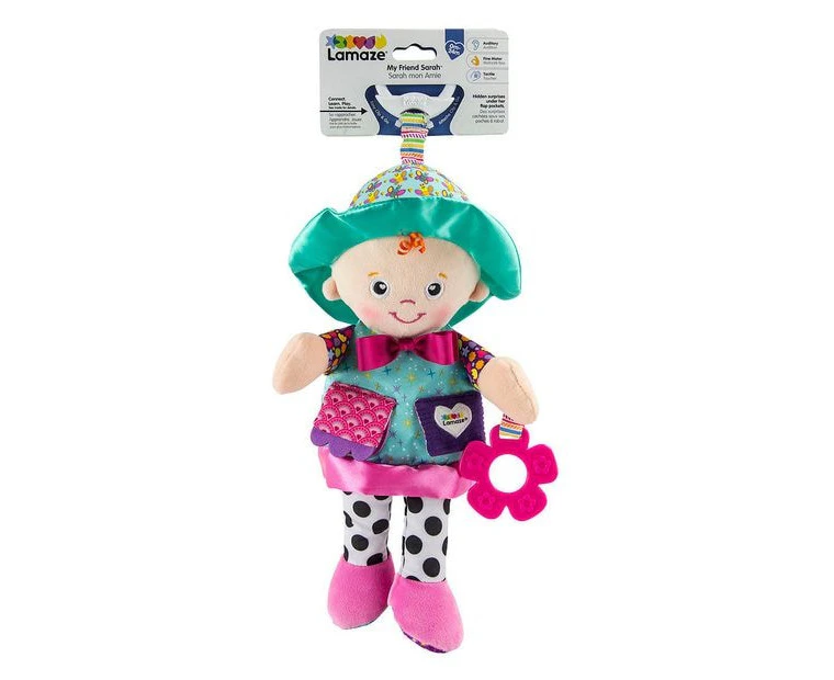 Lamaze Clip & Go My Friend Sarah Baby Doll w/Peek A Boo Mirror/Teether Toy 0m+