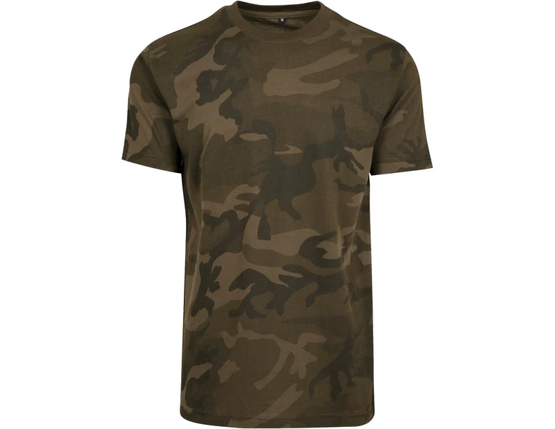 Build Your Brand Mens Camouflage Print T-Shirt (Olive Camo) - RW7632