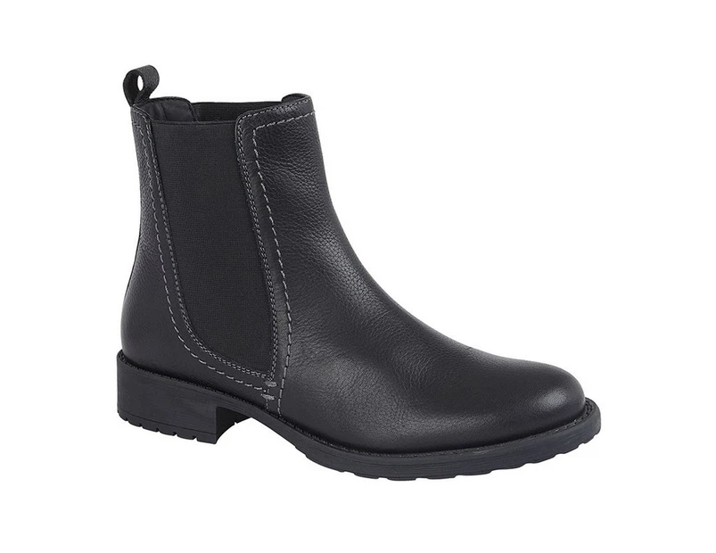 Cipriata Womens Tesea Twin Gusset Leather Ankle Boots (Black) - DF1894