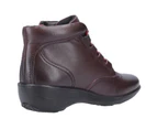 Fleet & Foster Womens Merle Lace Up Leather Ankle Boot (Burgundy) - FS6749