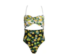 Brave Soul Womens Fruit Print Bandeau Swimming Costume (Green) - UT264