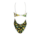 Brave Soul Womens Fruit Print Bandeau Swimming Costume (Green) - UT264