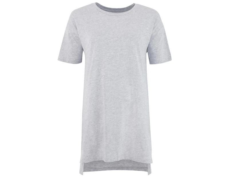 Comfy Co Womens Oversized Sleepy T Short Sleeve Pyjama T-Shirt (Heather Grey) - RW5319