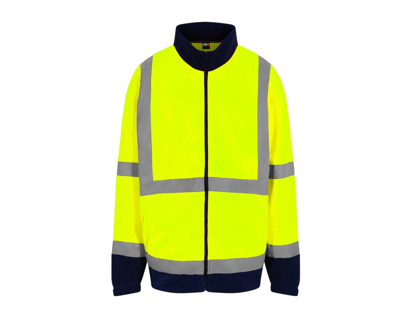 PRO RTX High Visibility Mens Full-Zip Fleece (Yellow/Navy) - RW7712