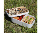 Lunch Box Food Container Snack Picnic Authentic Wood Strap Cutlery Best Friends