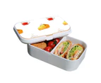 Lunch Box Food Container Snack Picnic Authentic Wood Strap Cutlery Tea and Pie
