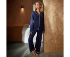 Target Full Length Bamboo Pyjama Set - Navy Blue - Blue